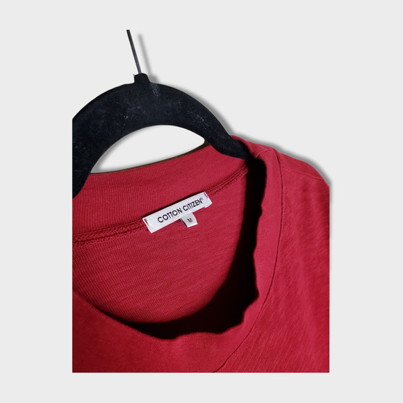 Cotton Citizen Short Sleeve Boxy Tee Crew Neck Shirt Red 100% Cotton Women's Med - Picture 3 of 6